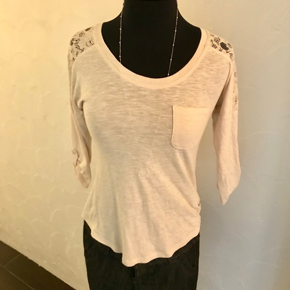 Lace inset top